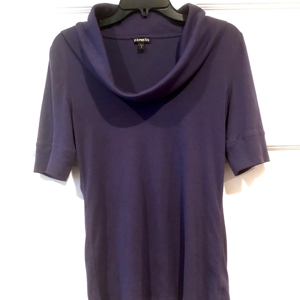 Purple cowel neck